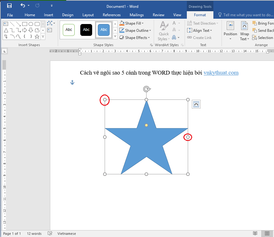 Cách Vẽ Ngôi Sao 5 Cánh Trong Word - Vnkythuat.Com